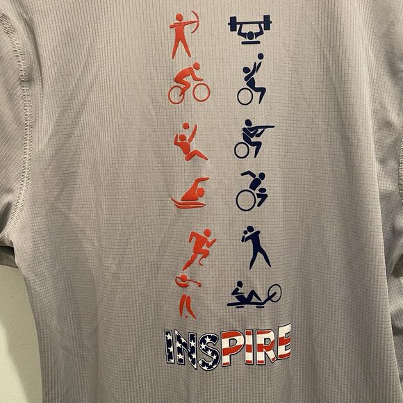 Under Armour T Shirt Men Small Gray Warrior Games Loose Heat Gear Short Sleeve - Picture 10 of 13